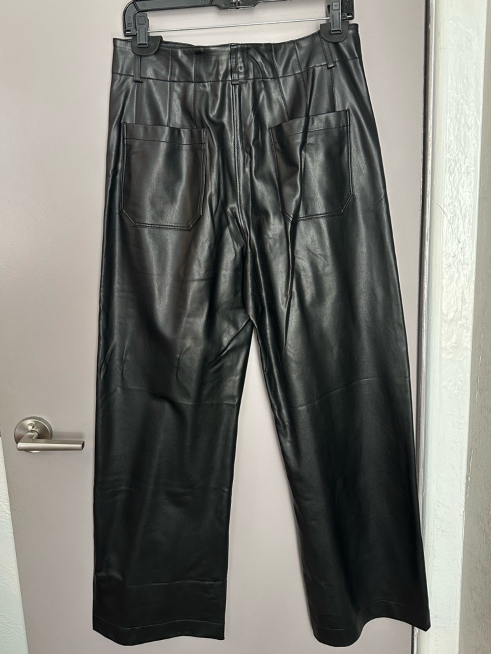 Anthropologie Faux Leather Wide Leg Colette Pants - 30 TALL - Picture 5 of 5